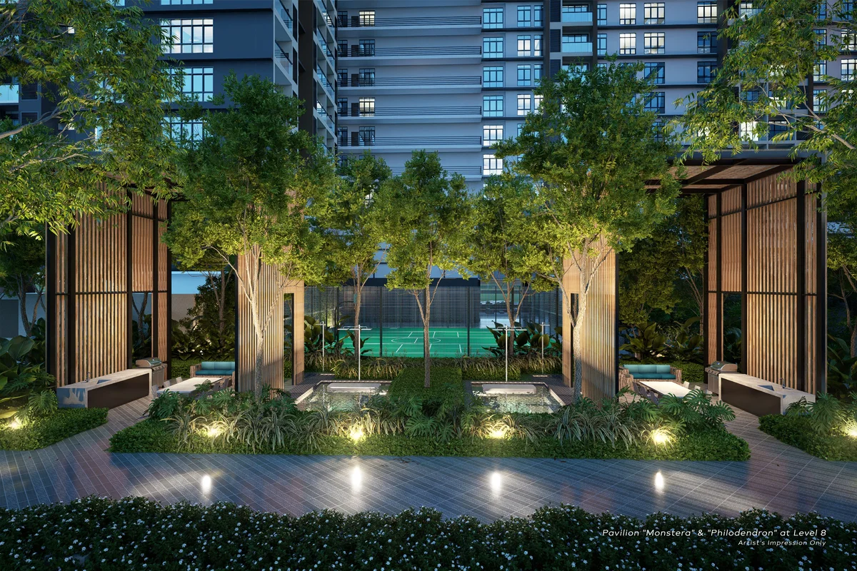 Khaya Residences dining pavilion in the gardens, artist's impression